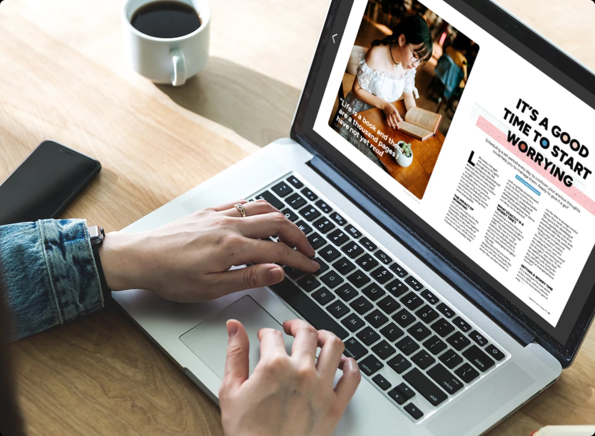 Digital Happiful magazines on a laptop