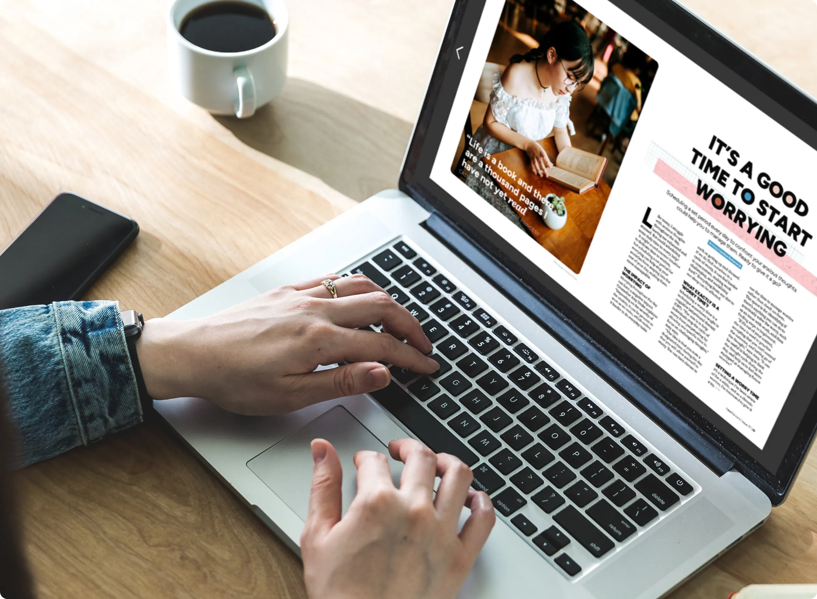 Digital Happiful magazines on a laptop