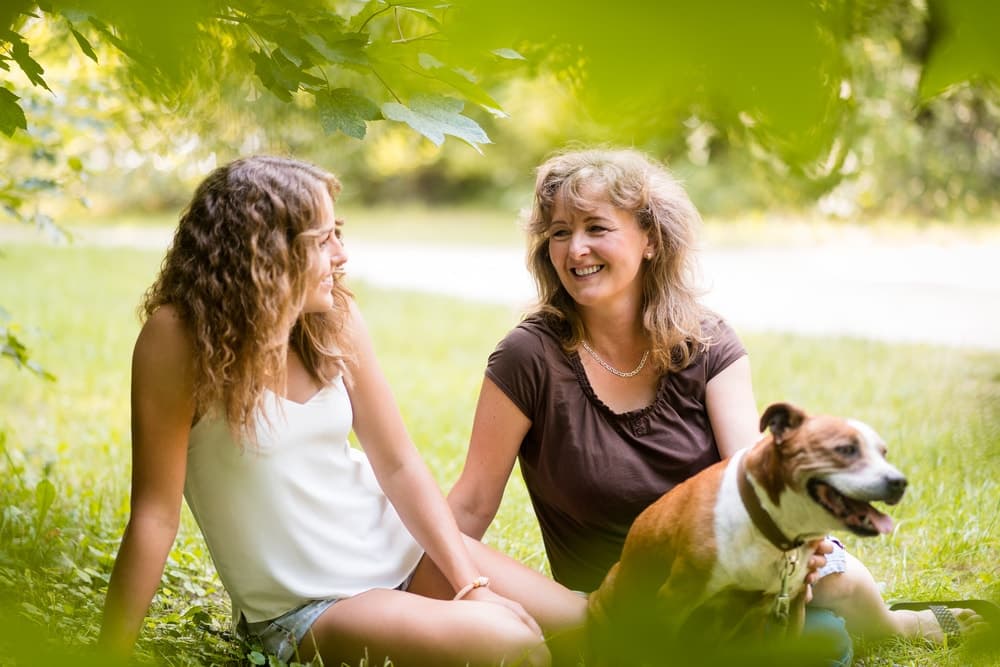 woman with family