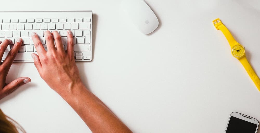 typeing on keyboard