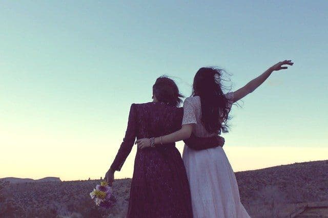 A couple celebrate getting married